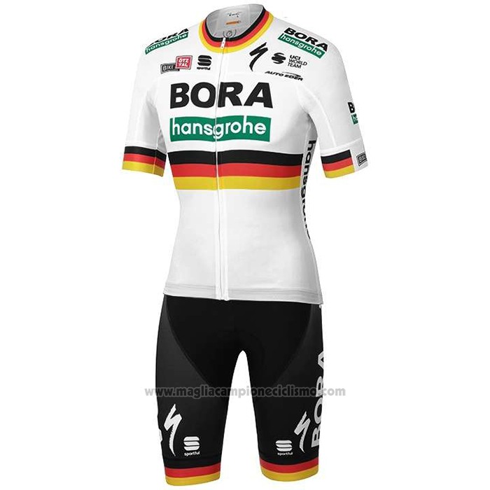2020 Abbigliamento Ciclismo Bora Campione Germania Manica Corta e Salopette